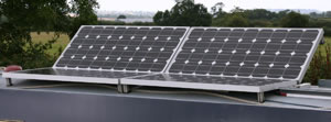 Solar panels on a canal boat