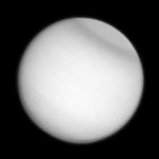 Saturn's largest moon, Titan. Taken by the Cassini spacecraft